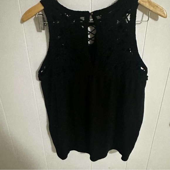 Time and Tru Black Tank Top with Tie Detail - Picture 2 of 4